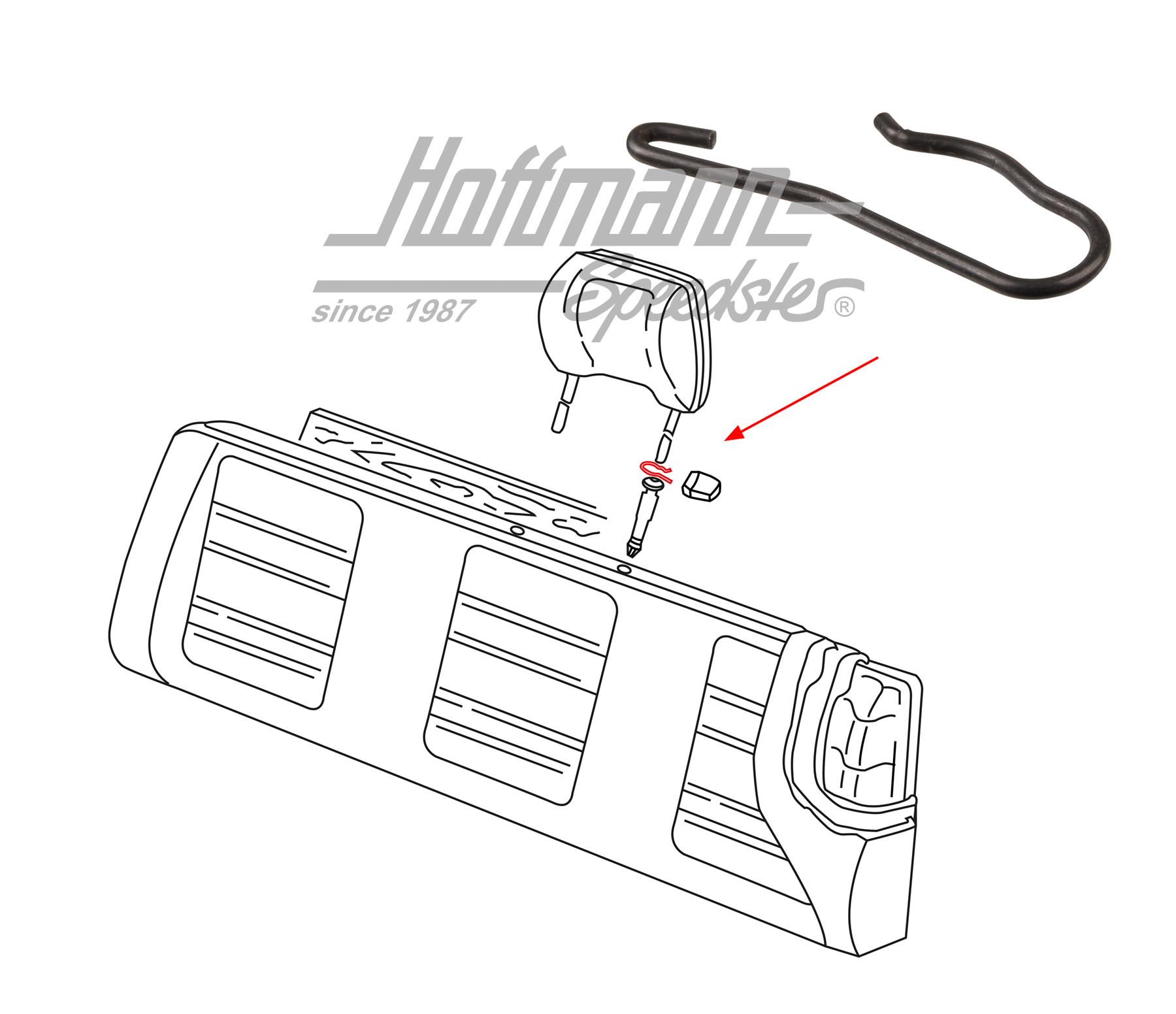 Clip, sujeción del reposacabezas, Furgoneta T3/T4 | 253 885 635 A | 360-6130-08