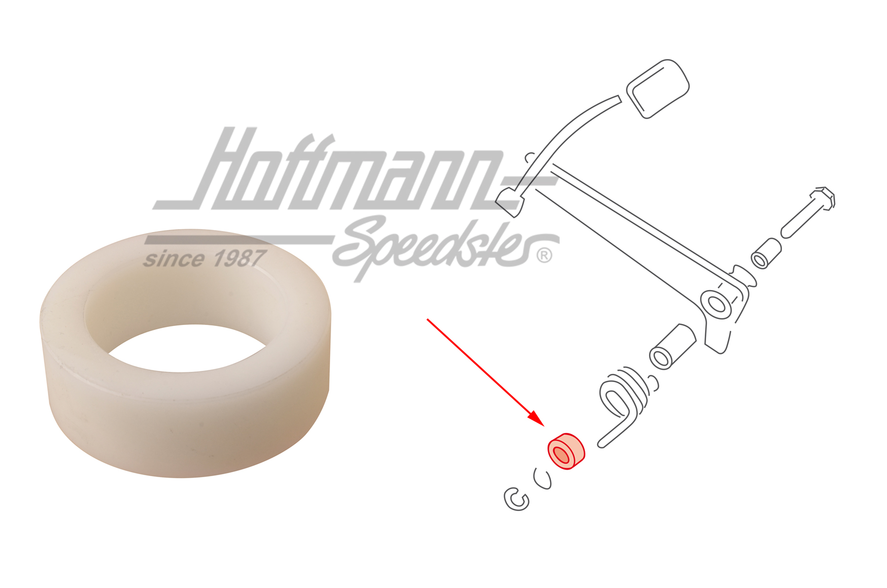 Casquillo distanciador
, resorte, pedal del freno, Furgoneta T2 | 211 721 167 | 092-1022-06