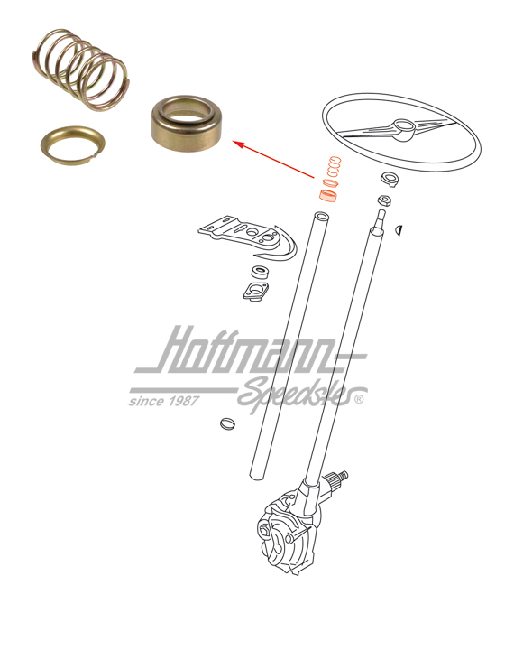 Soporte, columna de dirección superior, Furgoneta T1, 3.55-7.67 | 211 415 585 | 089-3072-10