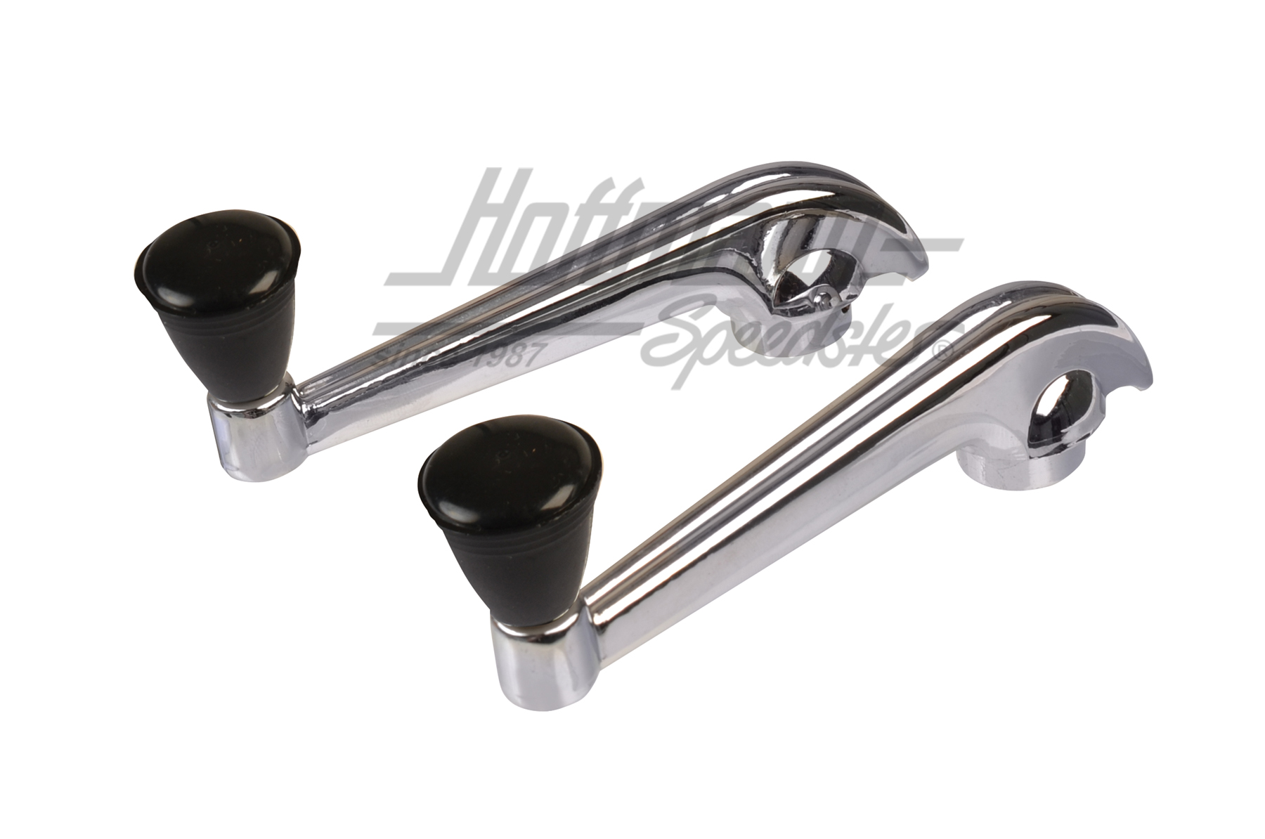 Manivela alzacristales, cromada / negra, forma antigua | 113 837 581 | 020-2372-02