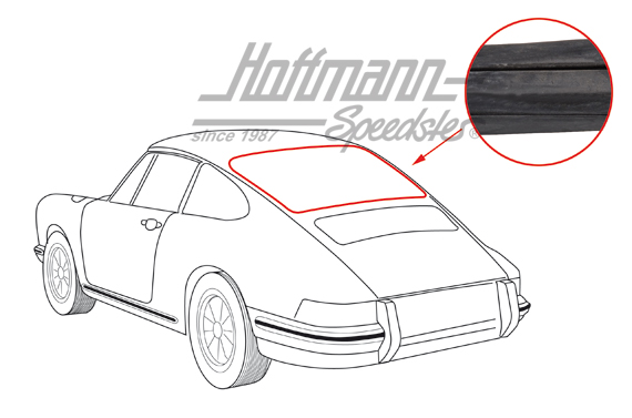 Junta luneta trasera, 911 Coupé, con ranura                                                         