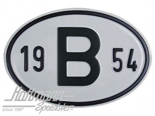 Placa de nacionalidad "B" (Bélgica), "1954", aluminio |  | 020-2397-54