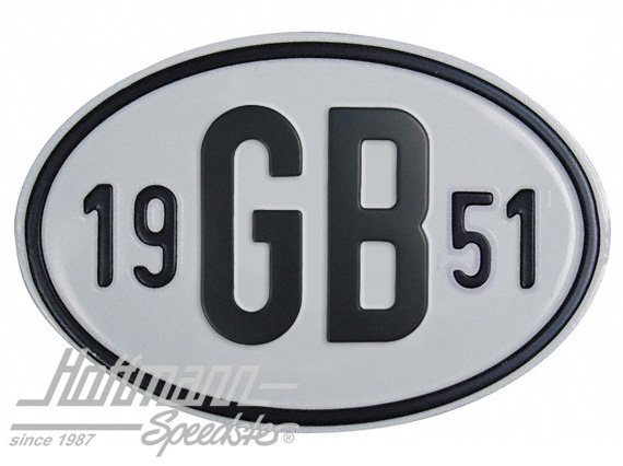 Placa de nacionalidad "GB" (Gran Bretaña), "1951", aluminio |  | 020-2404-51