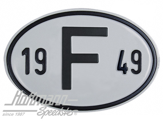 Placa de nacionalidad "F" (Francia), "1949", aluminio |  | 020-2399-49