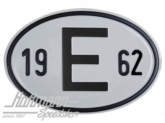 Placa de nacionalidad "E" (España), "1962", aluminio |  | 020-2403-62