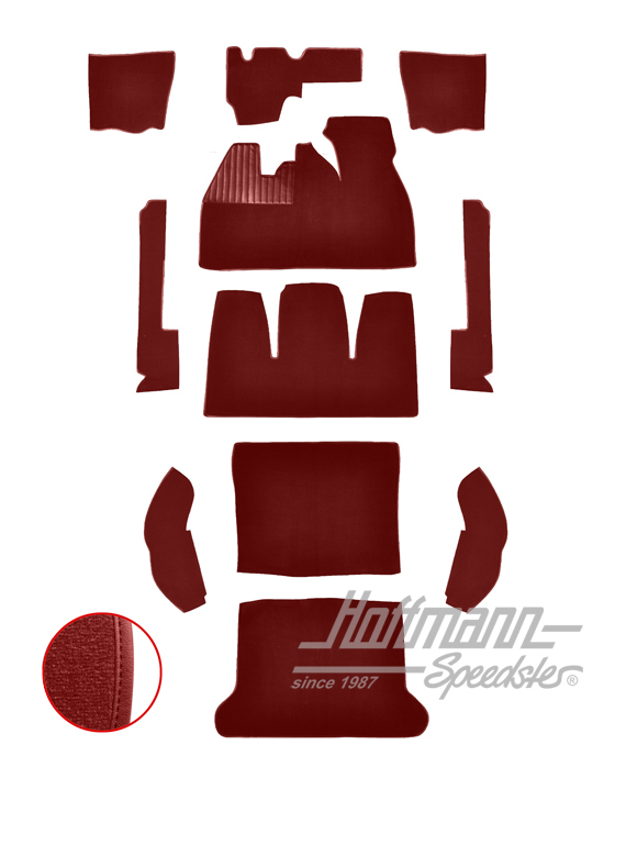 Juego de alfombrillas, Escarabajo Sedán, 8.61-7.68, rojo |  | 026-5426