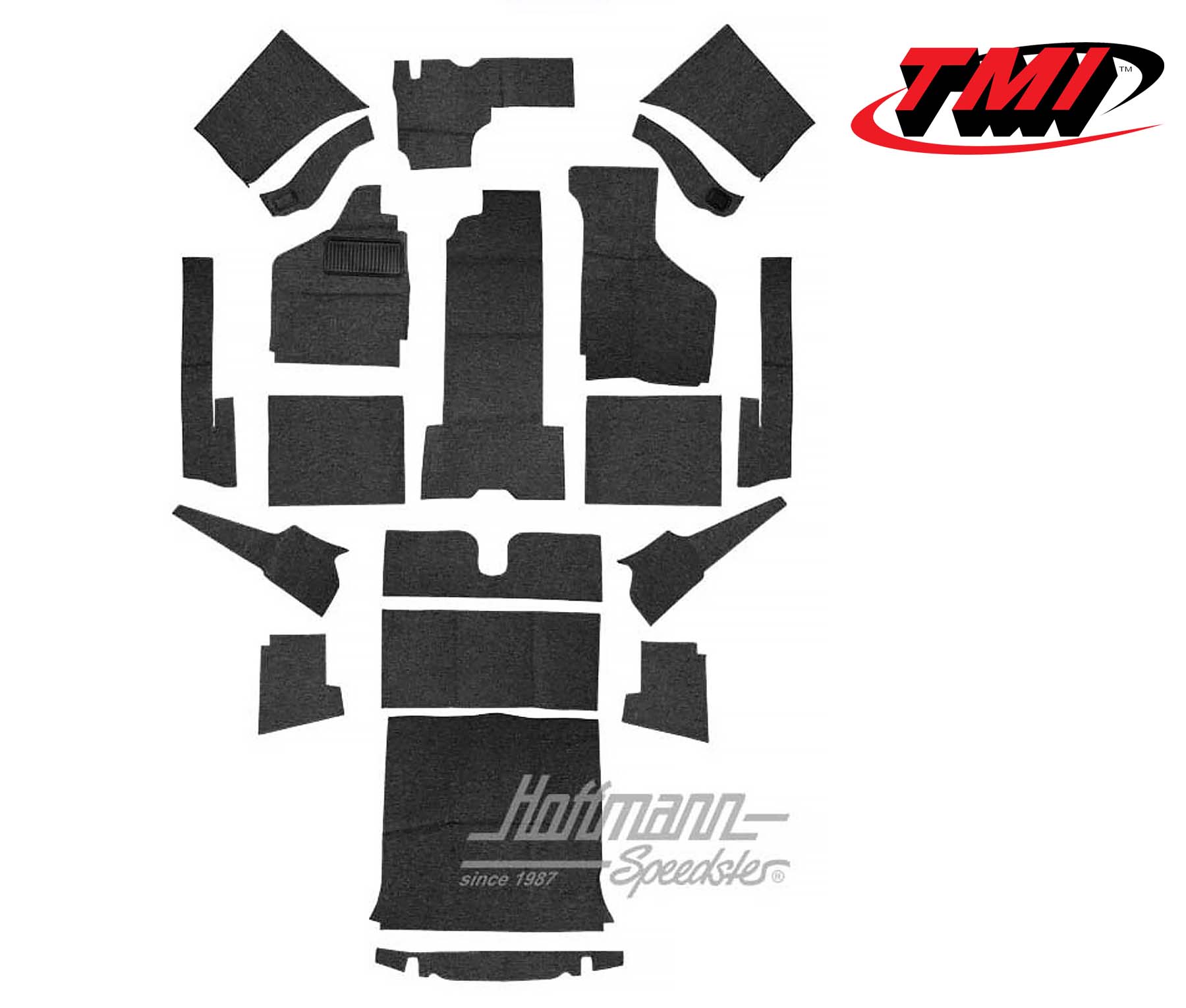 Juego de alfombras, Karmann Ghia Cabriolet, negro, 8.68- | 34-F1626-301 | 066-0049-10