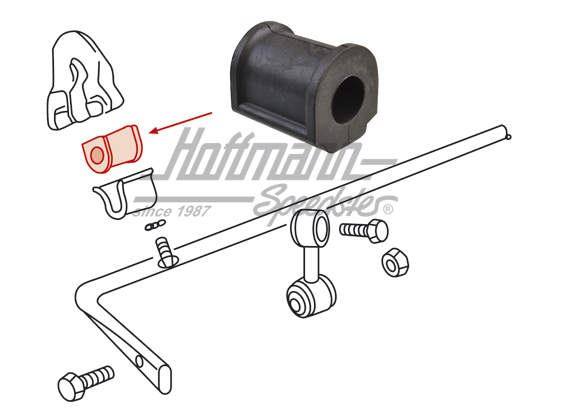 Cojinete de goma, estabilizador, posterior, 21 mm                                                   