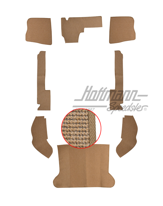 Juego de alfombras, Sedán, 64-67, hilado de pelo, beige |  | 026-5025-05