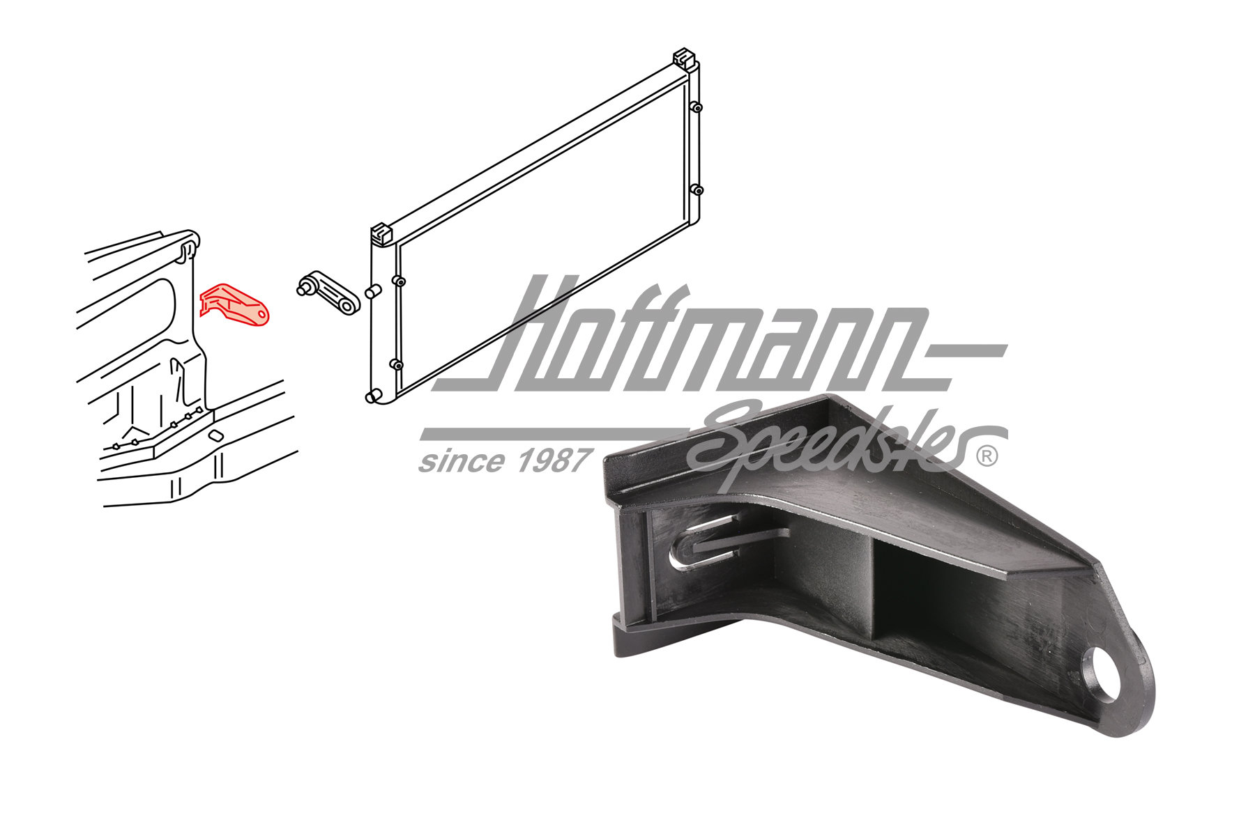 Soporte, radiador de agua, Furgoneta T4, izquierda | 701 121 633 B | 401-1940-01