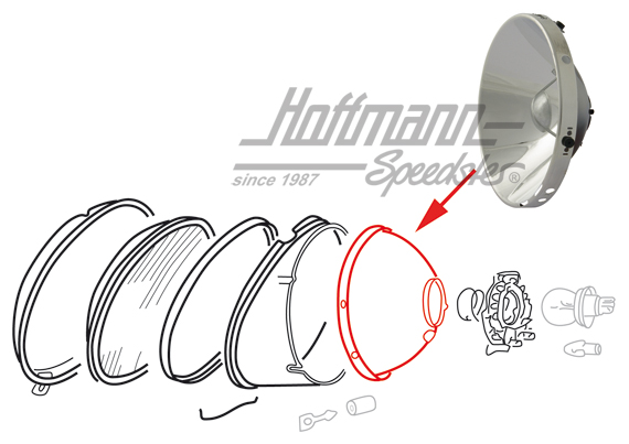 Reflector, faro horizontal | 111 941 151 E | 020-4453-04