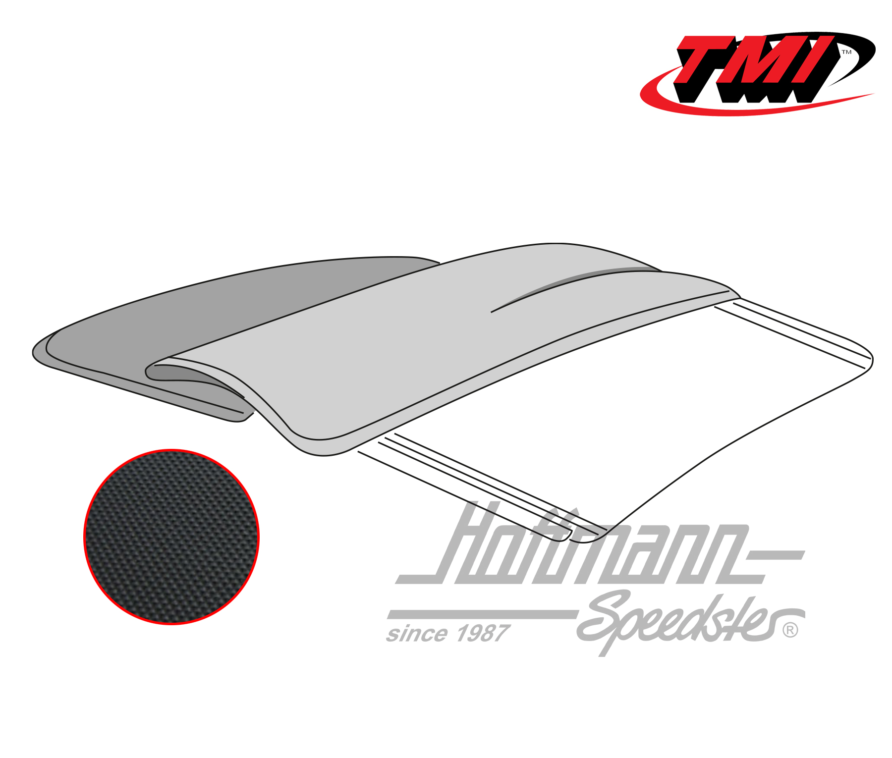 Funda de techo plegable, 55-56, vinilo, negra | 22-1112-40 | 055-7180-05