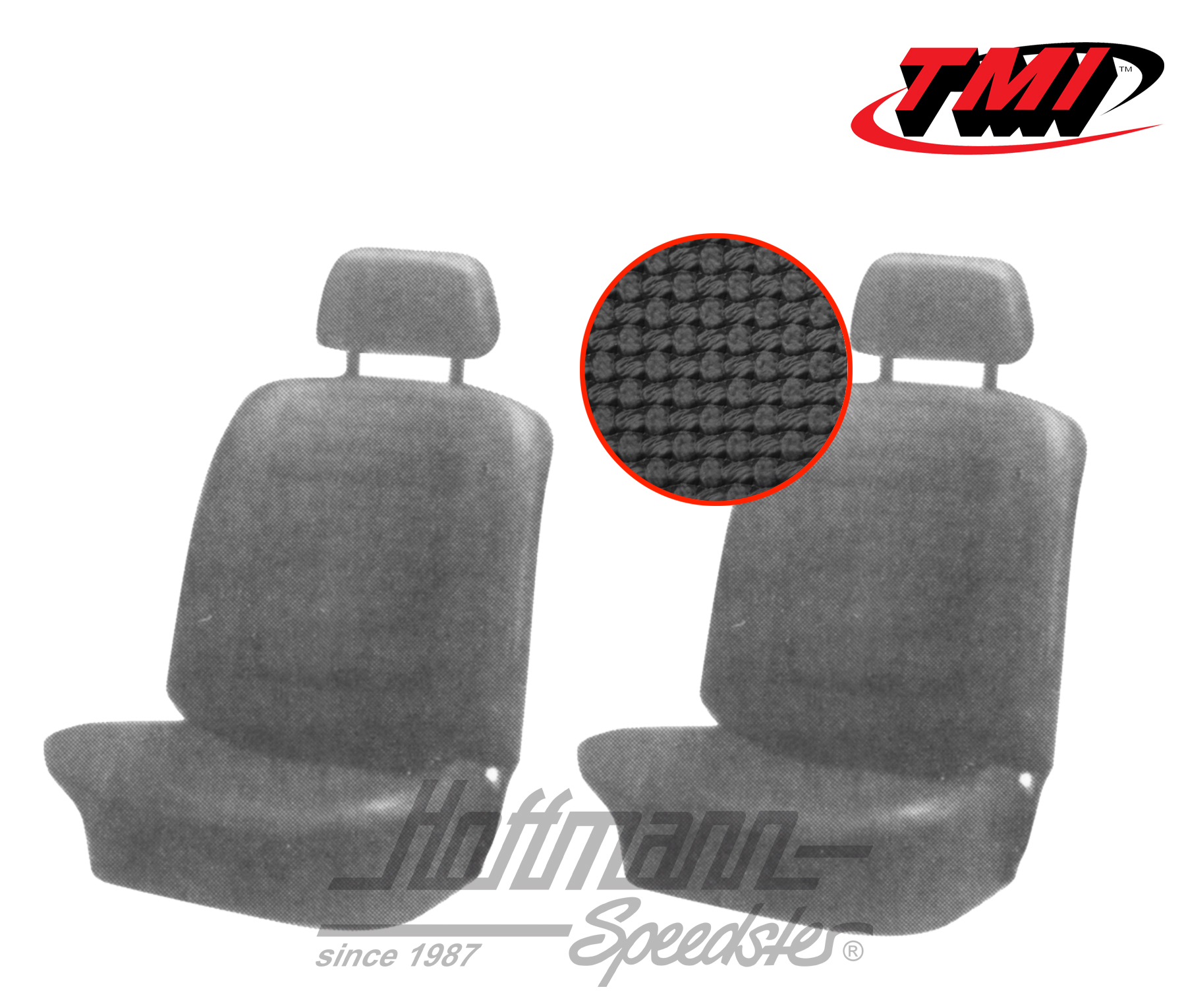Fundas de asientos, Karmann Ghia, delanteros, 71-74, negro | 43-1507-01 | 066-0076-40