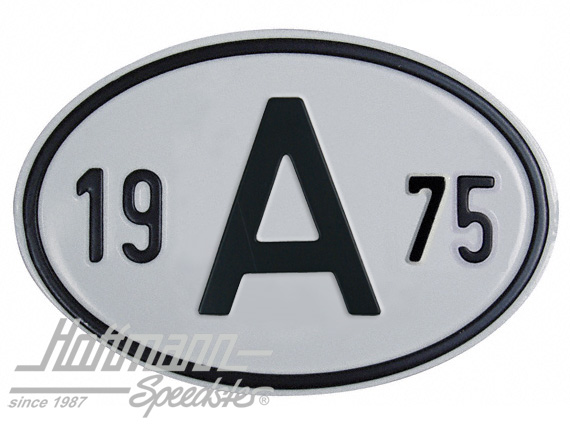 Placa de nacionalidad "A" (Austria), "1975", aluminio |  | 020-2398-75