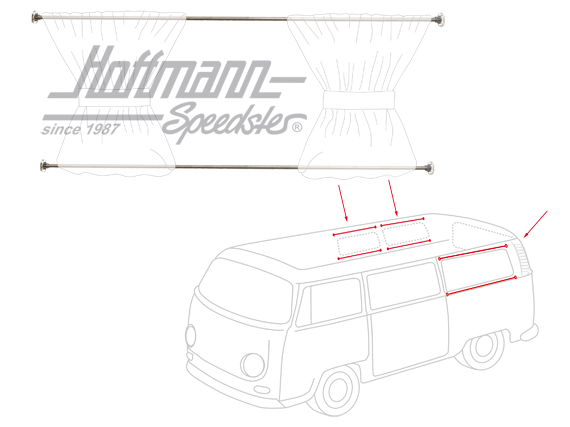 Jail Bars, para cortinas, Furgoneta T2                                                              