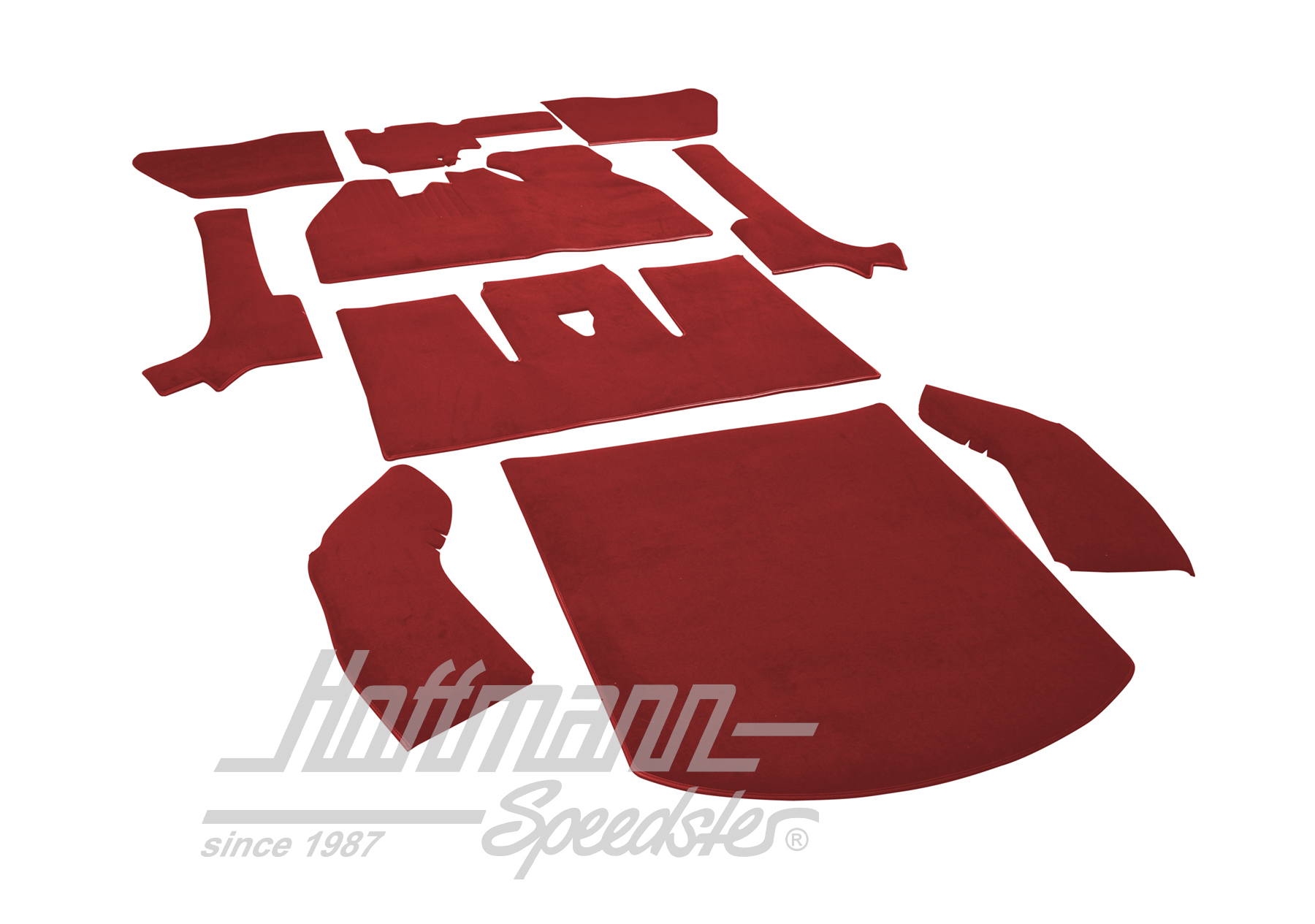 Juego de alfombrillas, Escarabajo Cabriolet, 8.66-7.70, rojo                                        