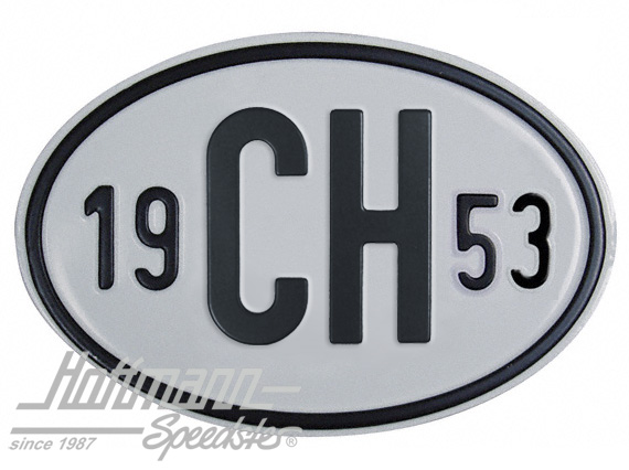 Placa de nacionalidad "CH" (Suiza), "1953", aluminio |  | 020-2401-53