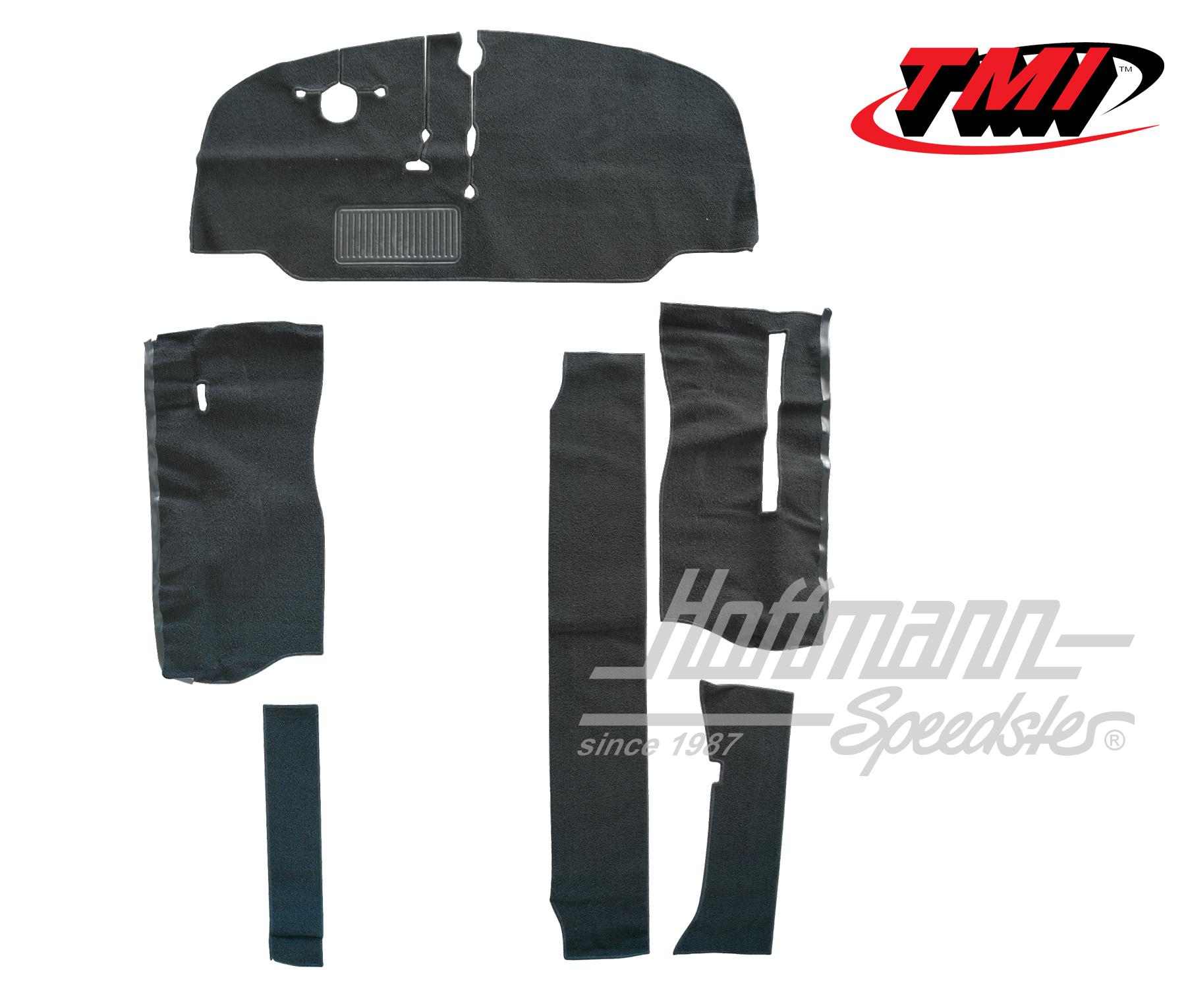 Juego de alfombrillas, cabina del conductor, Furgoneta T2, 67-72, negro | 34-F2125-301 | 098-0034