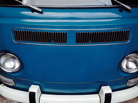 Rejilla decorativa delantera de aire, Furgoneta T2, -.72, acero inoxidable                          