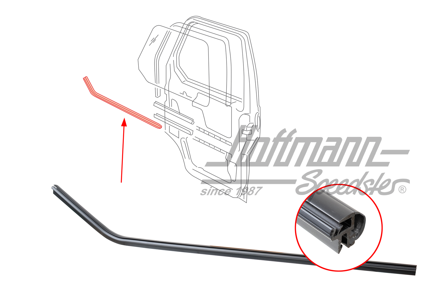 Junta de ranura de puerta, interior, derecha | 701 837 706 | 408-1430-02