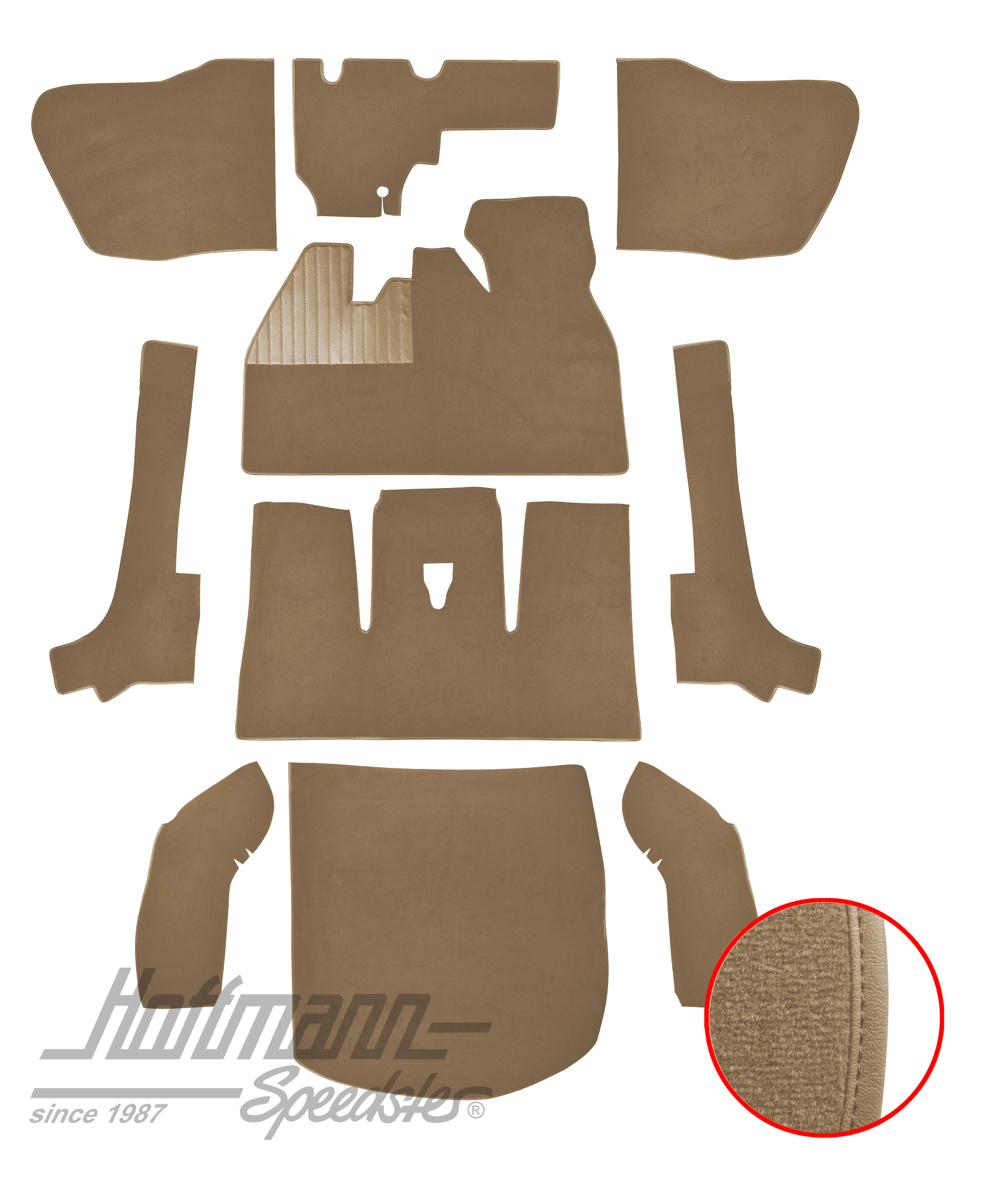 Juego de alfombrillas, Escarabajo Cabriolet, 8.66-7.70, beige |  | 026-5925