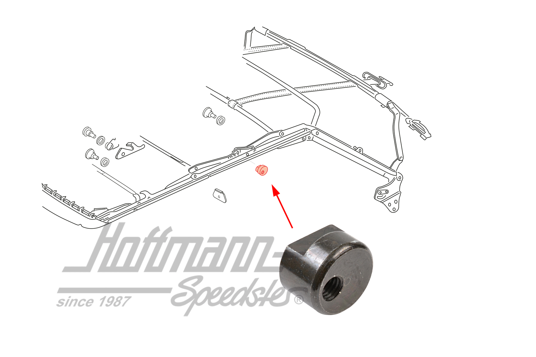 Excéntrico, varillaje de la capota, centro, 5 mm | 155 871 833 B | 180-4810-05