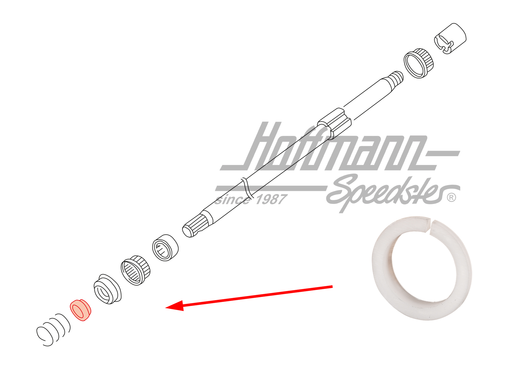 Anillo de soporte, tubo de dirección, inferior, Golf 1 | 171 419 539 | 140-5530-16