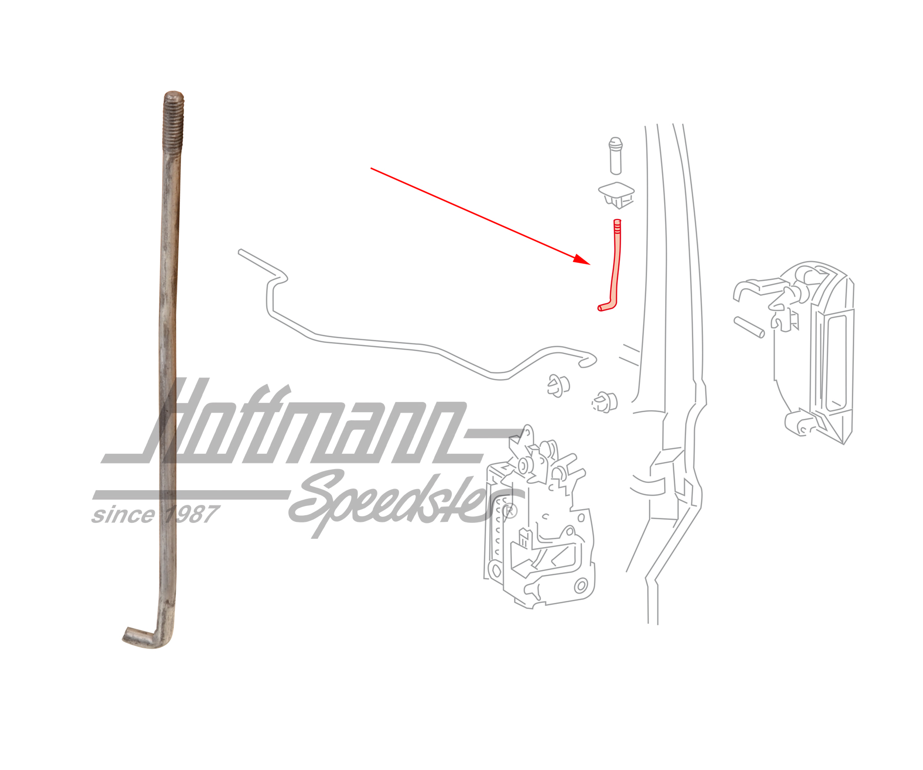 Barra de tiro, botón de bloqueo de la puerta
, dcha. | 701 837 184 | 408-1008-02