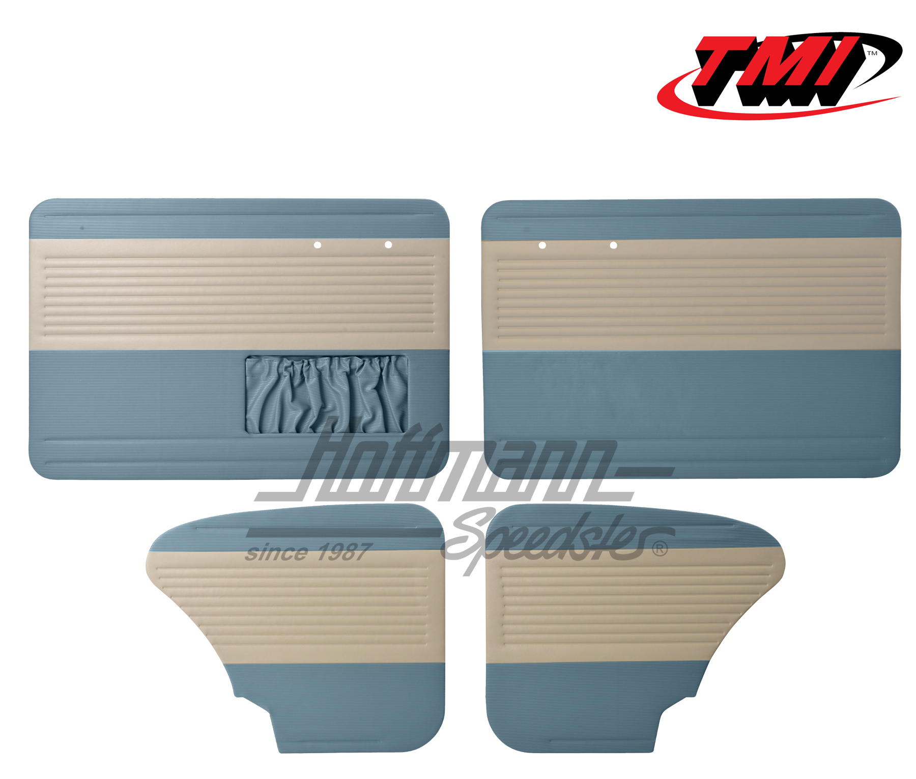 Paneles de puerta y de laterales, Escarabajo Sedán, 64-66, blanco antiguo / azul antiguo | 19-1123-24-15 | 055-7514-09
