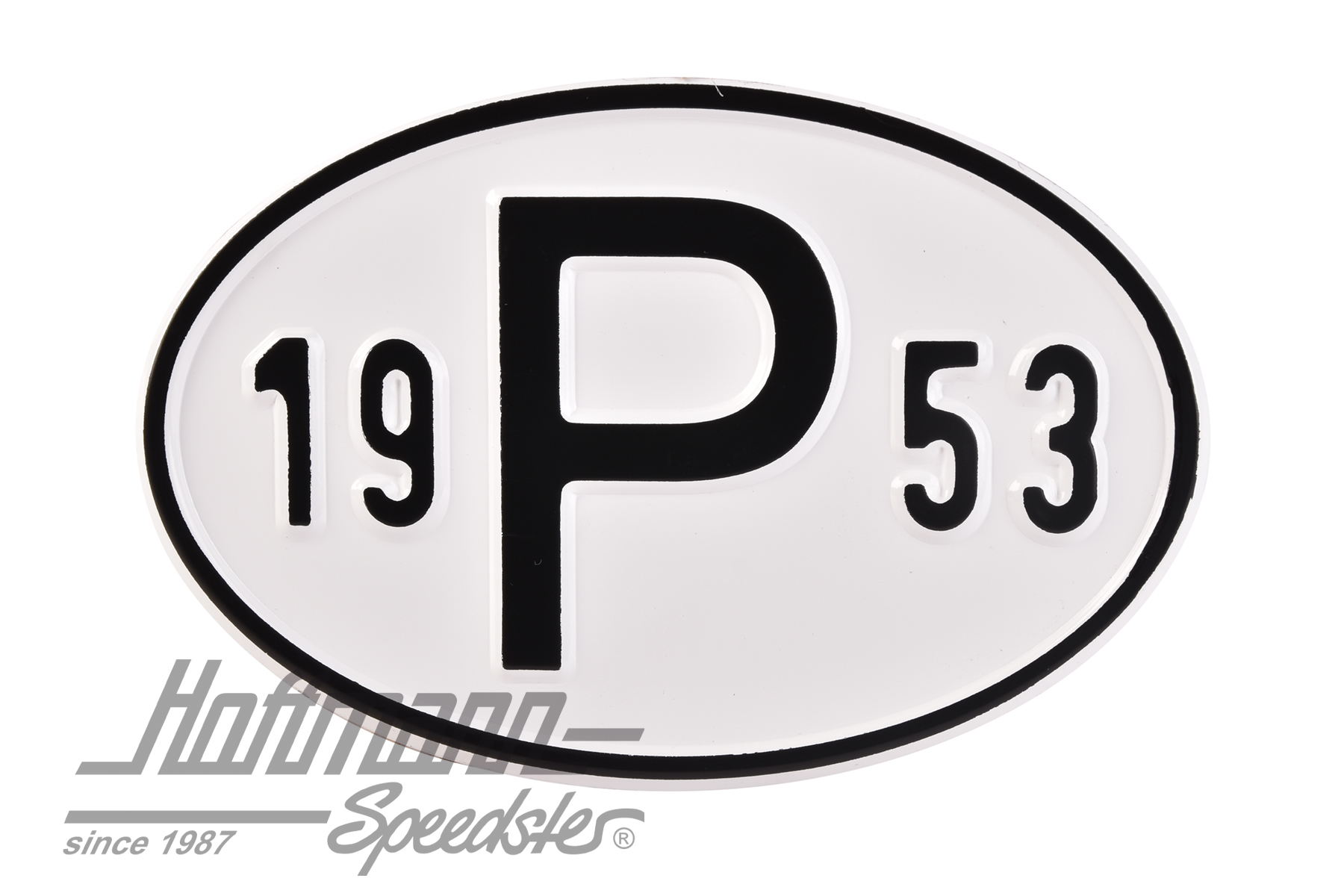 Placa de nacionalidad "P" (Portugal), "1953", aluminio |  | 020-2405-53