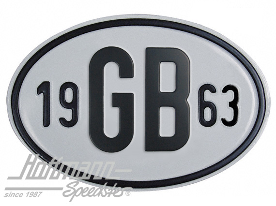 Placa de nacionalidad "GB" (Gran Bretaña), "1963", aluminio |  | 020-2404-63