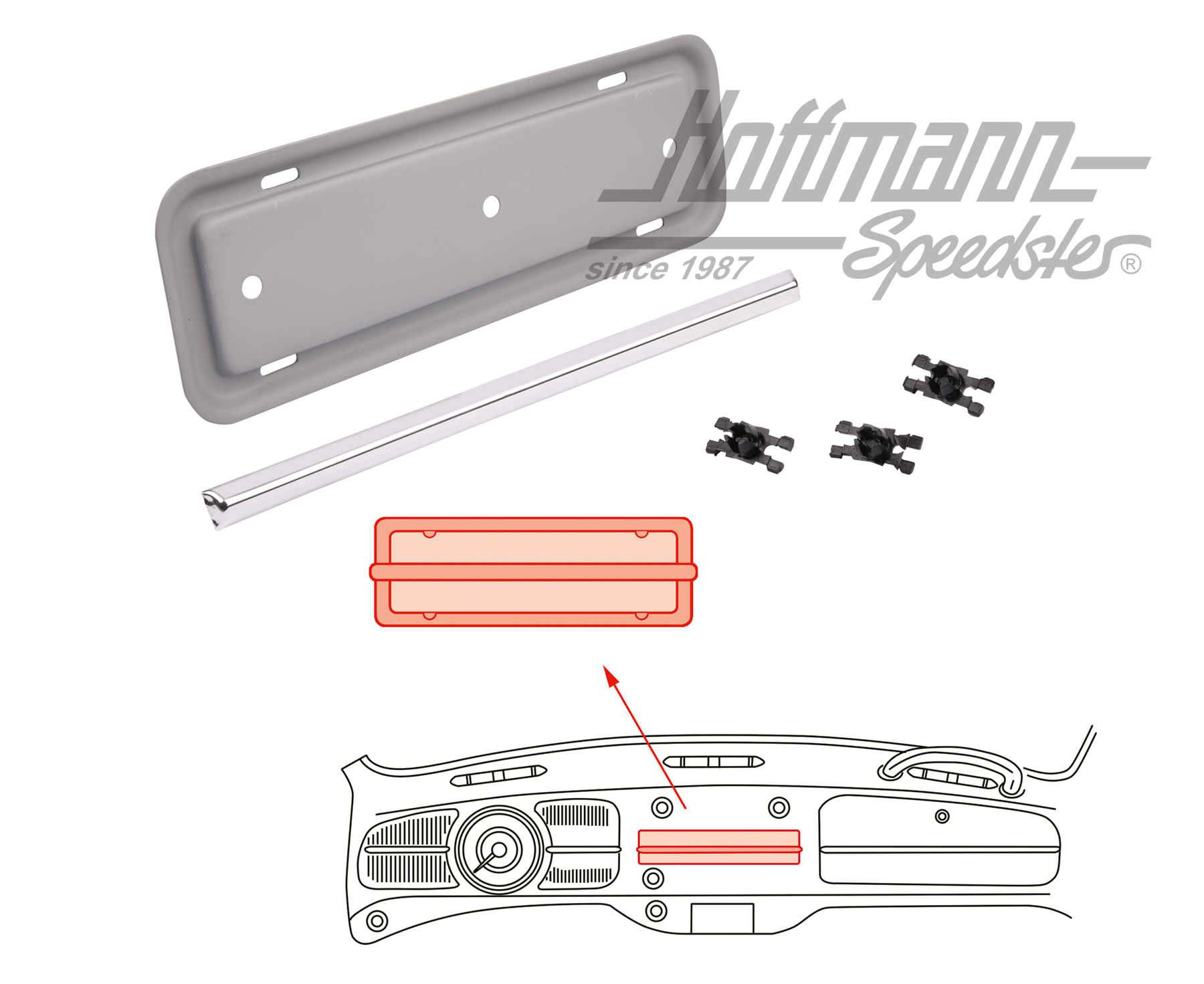 Cubierta de caja de radio, con moldura | 111 857 233 AA | 020-2064-04