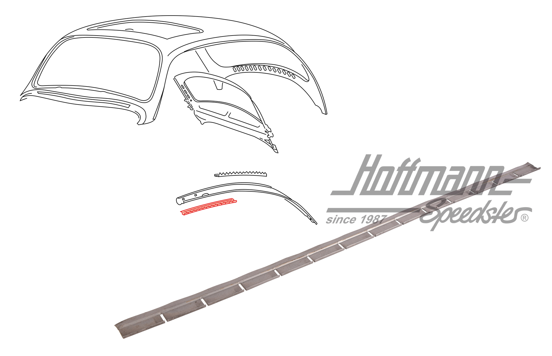 Regleta de sujeción, techo, 554mm | 113 817 431 A | 050-1498-10