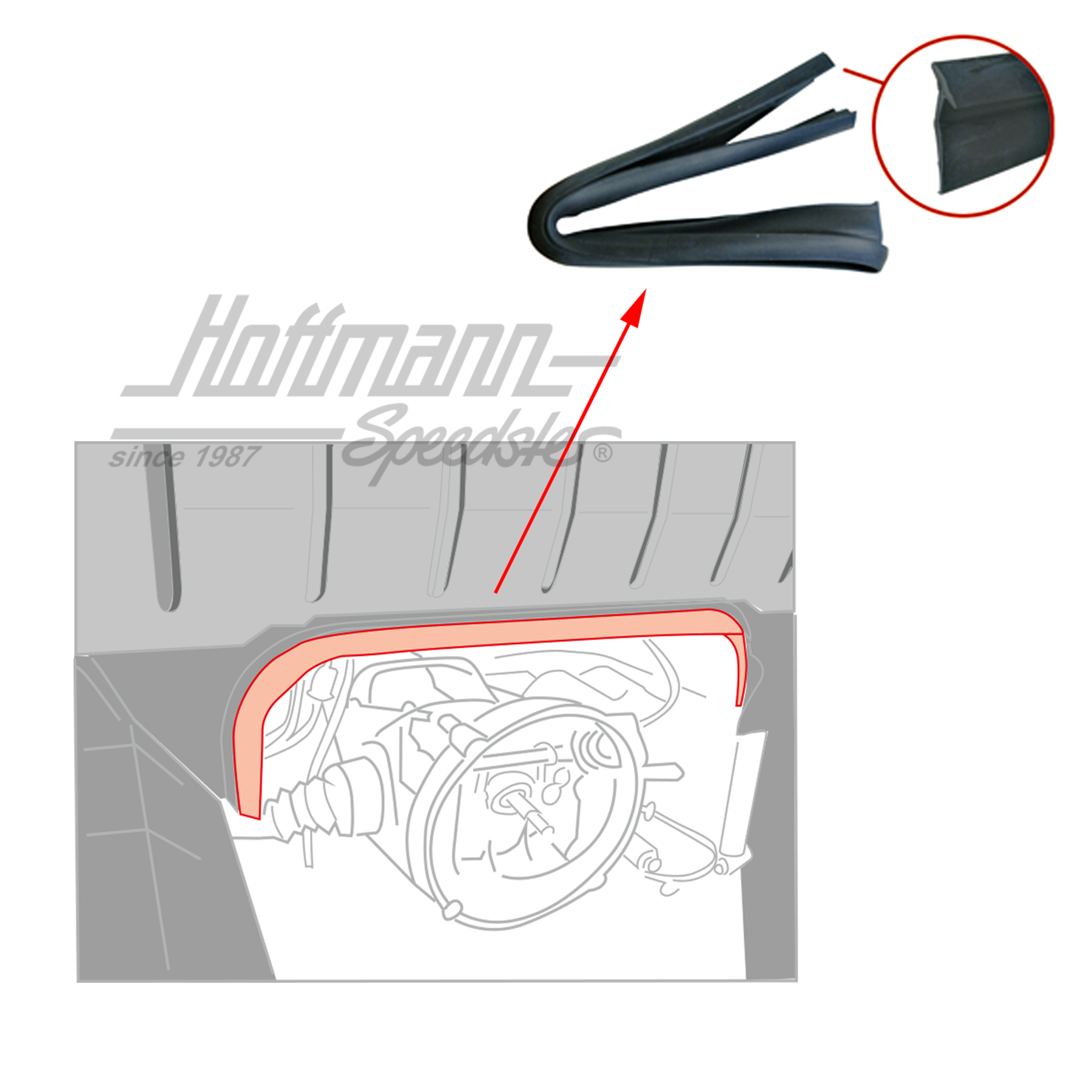 Junta de compartimento motor, delantera, pared frontal                                              