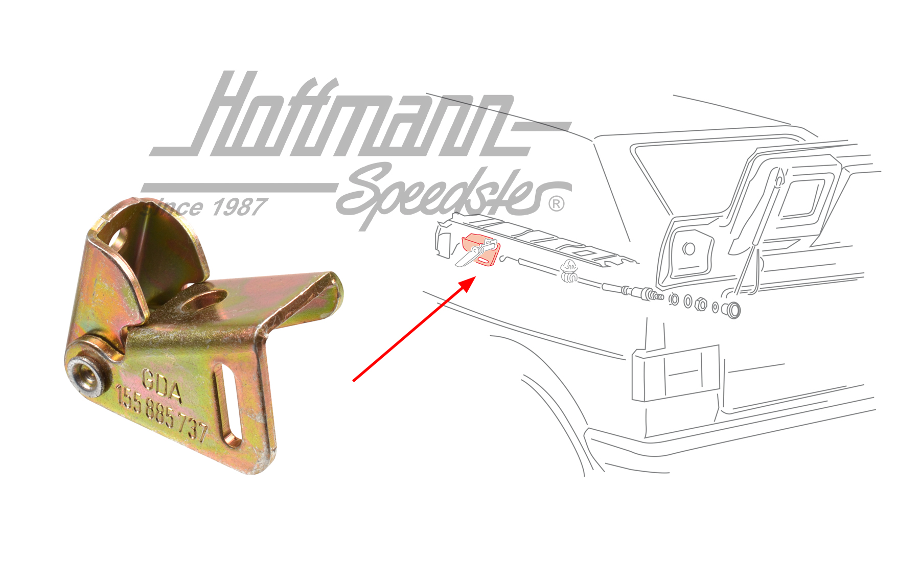 Bloqueo, respaldo del asiento trasero, Cabriolet | 155 885 737 | 180-2299-16