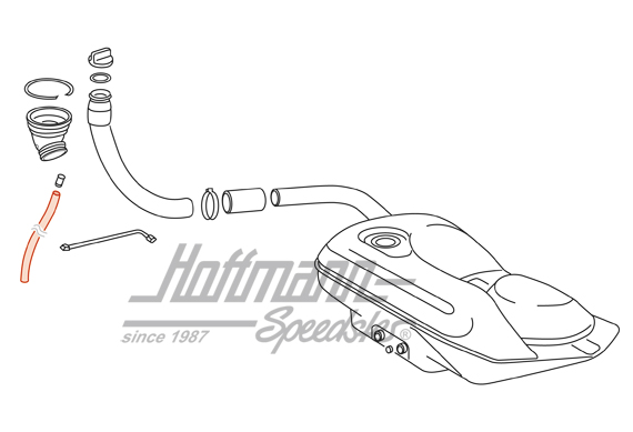 Manguera de desbordamiento, tubo boquilla de llenado del depósito                                   