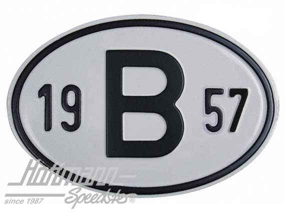 Placa de nacionalidad "B" (Bélgica), "1957", aluminio |  | 020-2397-57