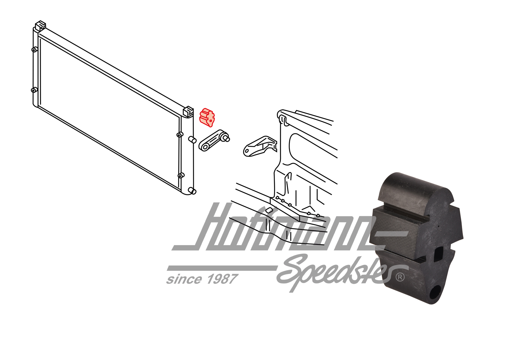 Soporte, radiador de agua, Furgoneta T4 | 701 121 275 | 401-1940-07