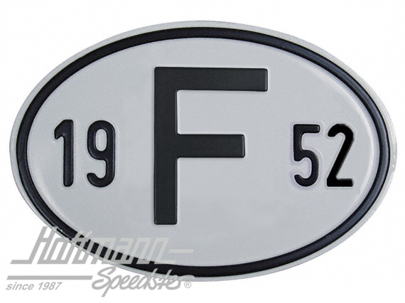 Placa de nacionalidad "F" (Francia), "1952", aluminio |  | 020-2399-52