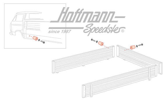 Tope, portón trasero, Furgoneta T3, 37 mm                                                           