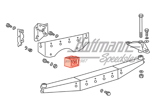 Cojinete de goma, motor/engranaje, Porsche 912                                                      