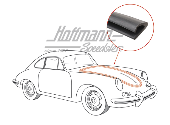 Junta de capó delantero, 356 A/B/C | 644 511 901 06 | 510-6490