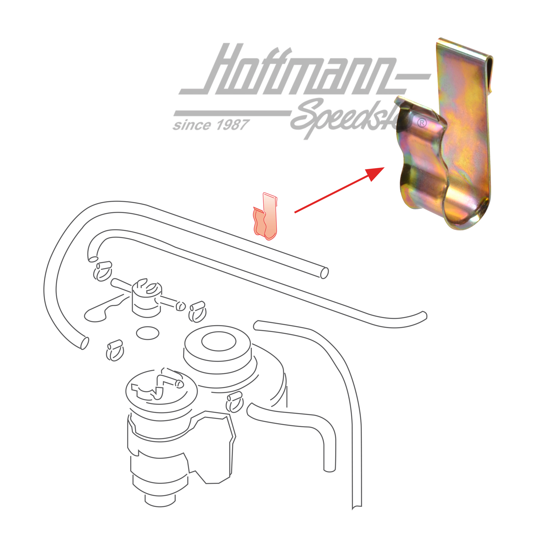 Soporte, conducto de carburante
, Golf 2 | 191 201 248 | 202-2100