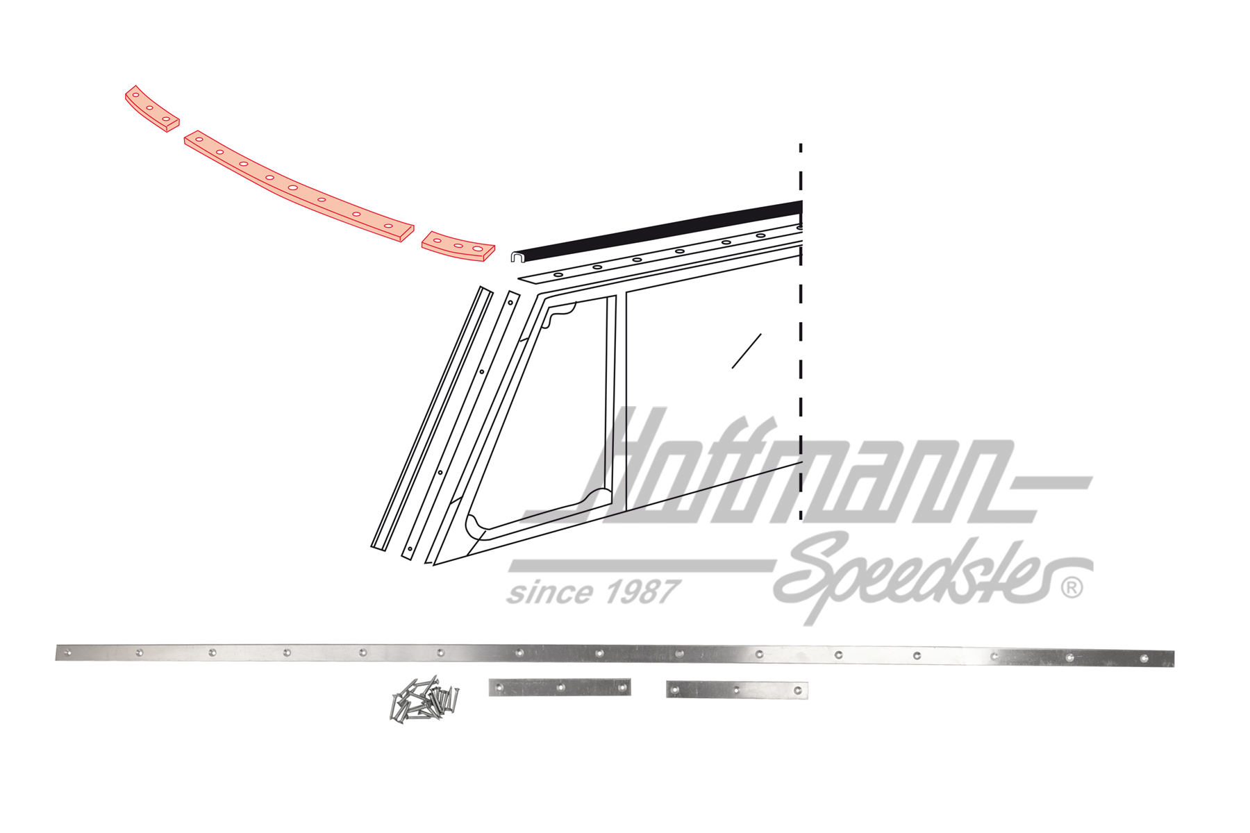 Riel de fijación, junta de arco frontal de madera | 151 871 341 | 020-4811