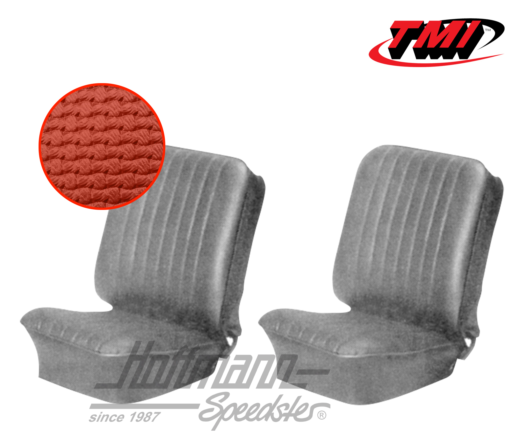 Fundas de asientos, Karmann Ghia, delanteros, 66-67, rojo | 43-1503-07 | 066-0069-10