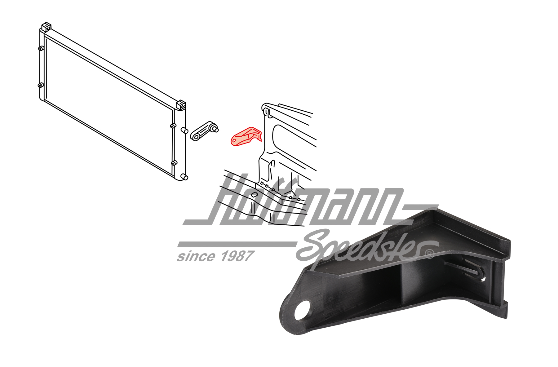 Soporte, radiador de agua, Furgoneta T4, derecha | 701 121 634 A | 401-1940-02