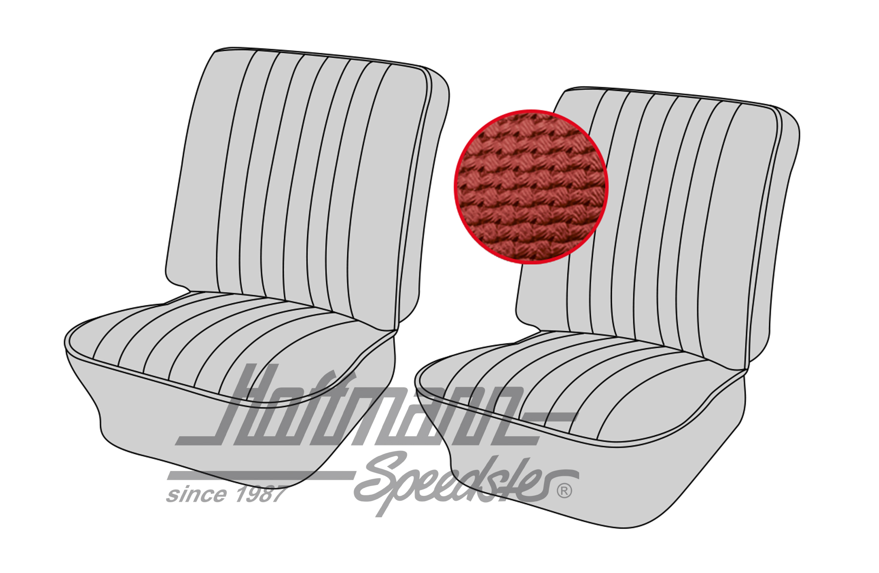 Fundas de asiento, delanteros, Tipo 3, 8.64-7.72, rojo | 43-3002-07 | 069-9603-07