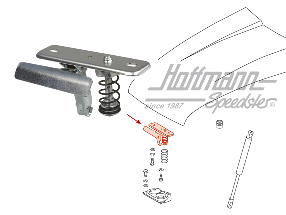 Parte superior, bloqueo de la capota delantera, 65-73                                               
