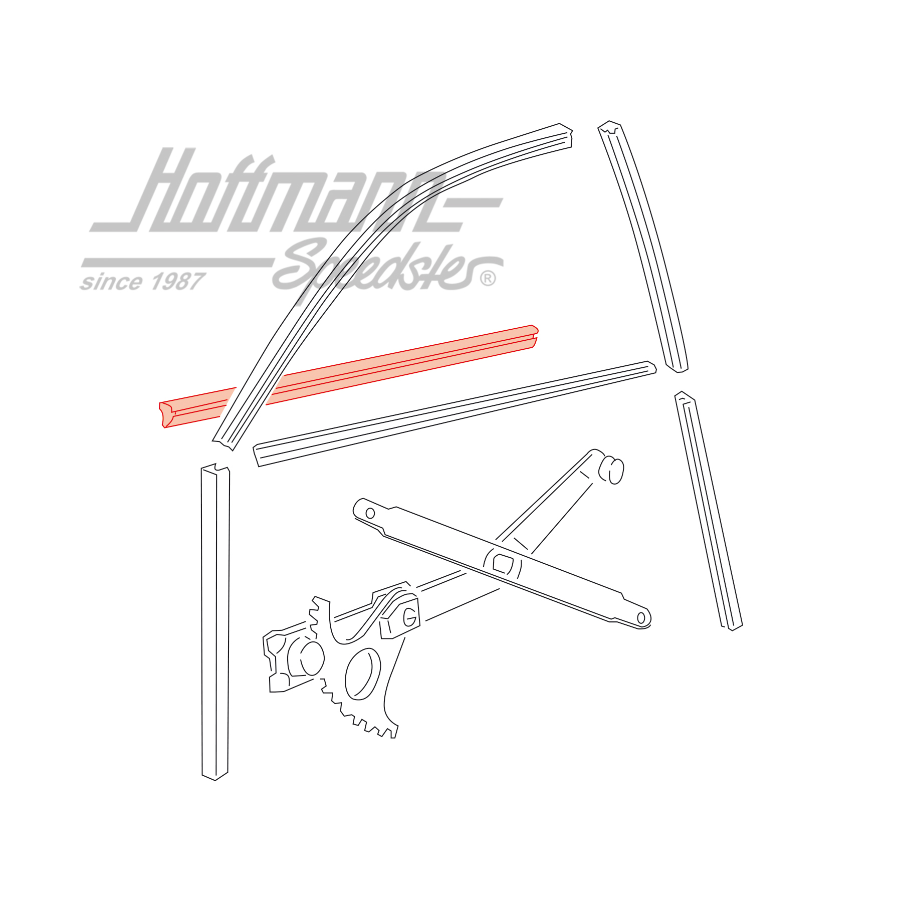 Junta de ranura de ventana, interior, 924/944                                                       