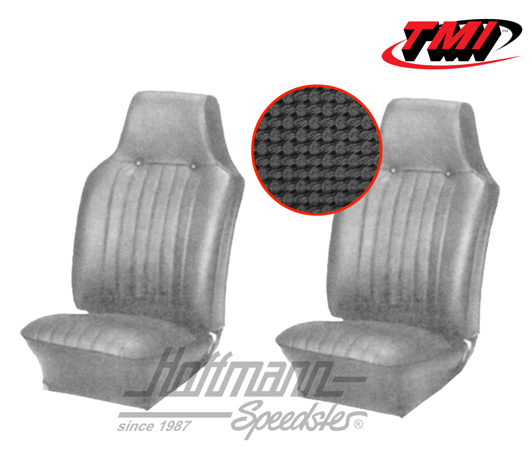 Fundas de asientos, Karmann Ghia, delanteros, 67-68, negro | 43-1505-01 | 066-0071-40
